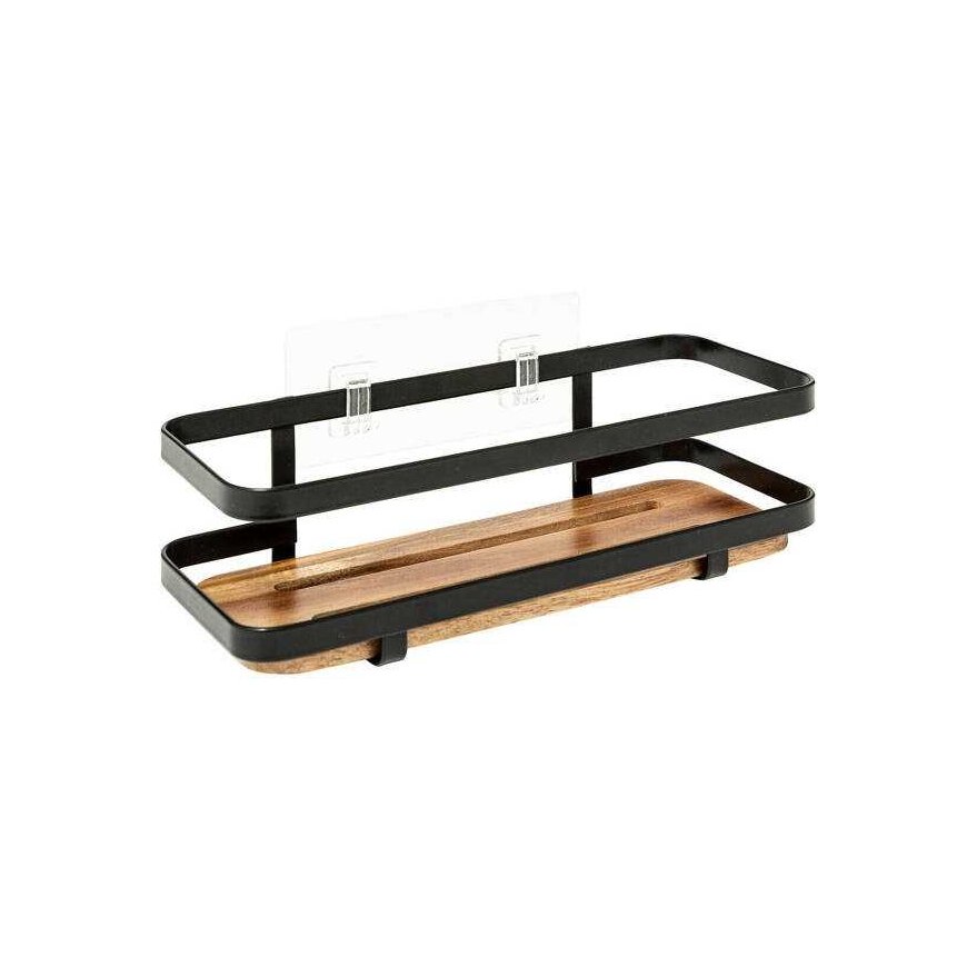 5five Simply Smart BLACKACIA shower shelf without drilling, 25.5 x 10 x 8 cm