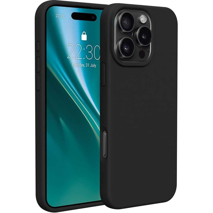 Kotelo Telforceone Etteri Silicone Apple iPhone 16 Pro Max 6,9" musta