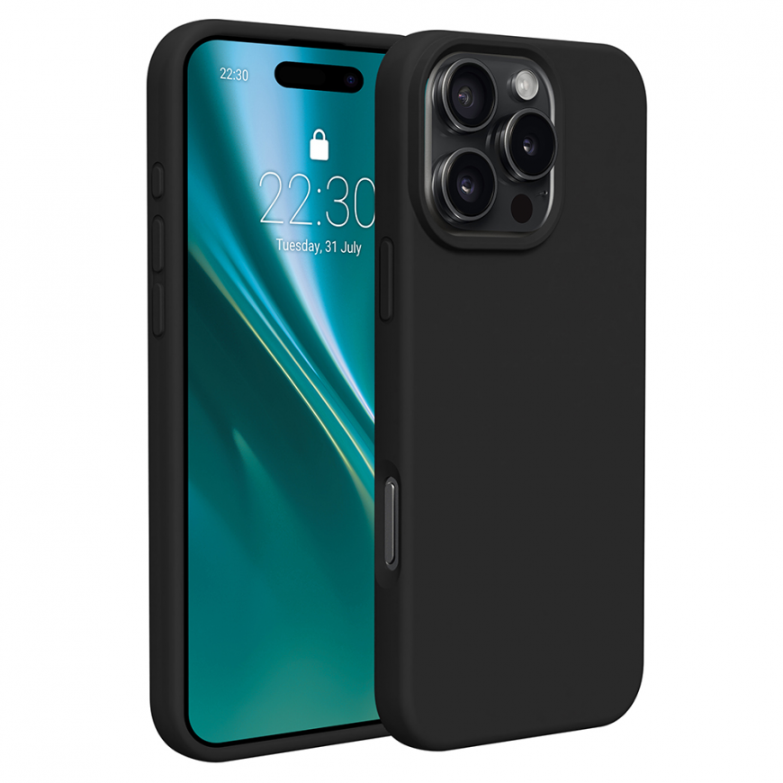 Kotelo Telforceone Etteri Silicone Apple iPhone 16 Pro Max 6,9" musta – 2