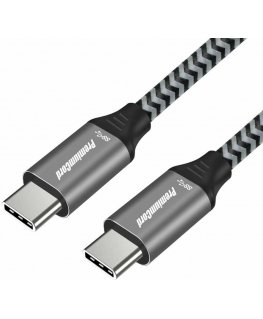 Premiumcord USB 3.2 Gen 1 USB-C male cable with USB-C male, cotton braid, 2 m