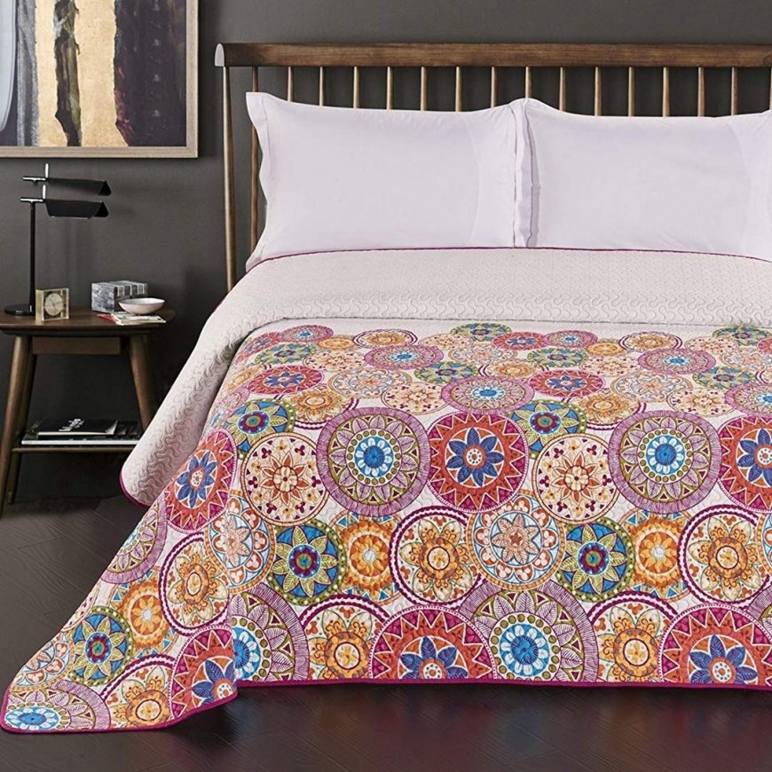 DecoKing päiväpeite WH+VIOLETTI 260x280