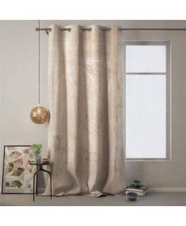 Yöverho renkailla AmeliaHome VELVET 140X270 cm, 1 kpl, väri: kerma