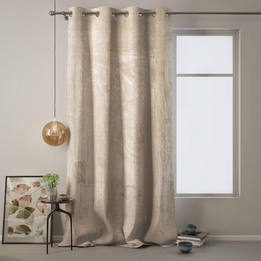 Naktinė užuolaida su žiedais AmeliaHome VELVET 140X270 cm, 1 vnt., spalva: kreminė – 3