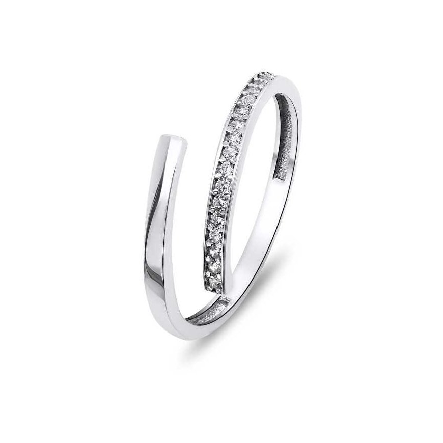 Brilio Silver Brilio Silver Elegant open ring with clear zircons RI035W