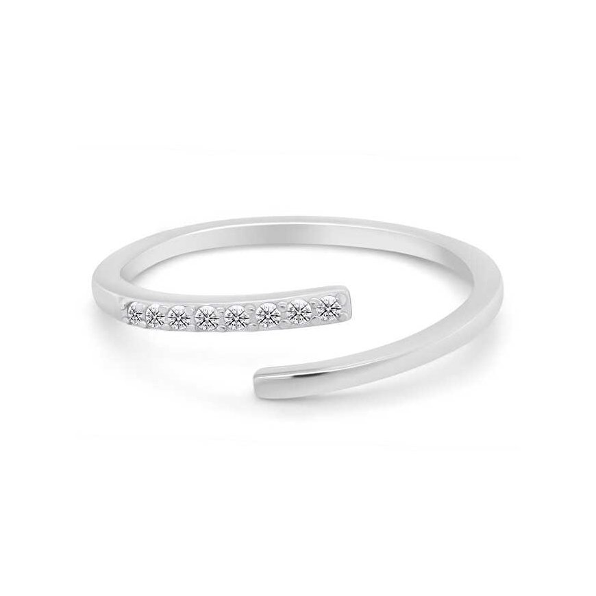 Brilio Silver Brilio Silver Elegant open ring with clear zircons RI035W – 3