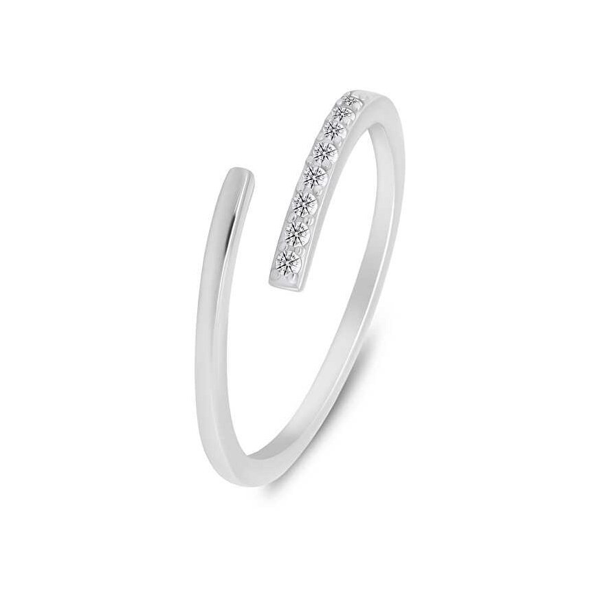 Brilio Silver Brilio Sidabrinis Elegant atviras žiedas su skaidriais cirkoniais RI035W – 4