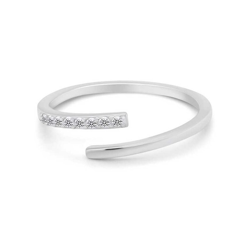 Brilio Silver Brilio Silver Elegant open ring with clear zircons RI035W – 5