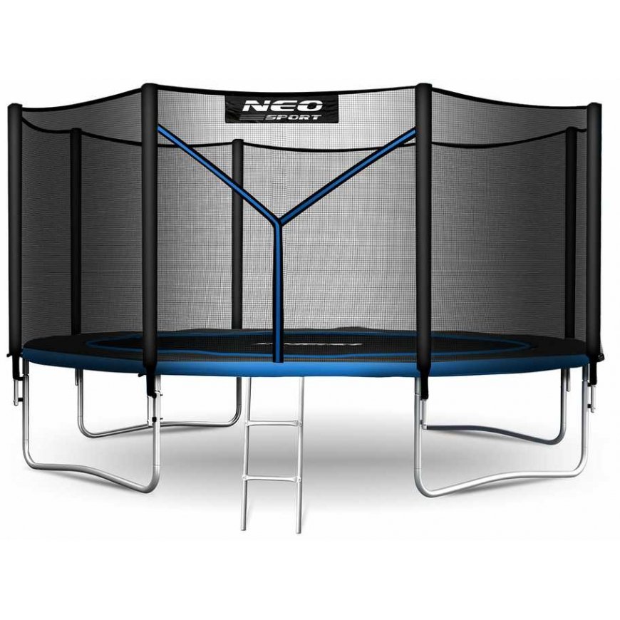 12 pėdų / 374 cm sodo batutas su išoriniu tinklu ir Neo-Sport kopėčiomis – 3
