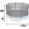 12 ft / 374 cm garden trampoline with external net and Neo-Sport ladder