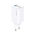 Telforceone Forever TC-08-65ACC GaN PD QC charger 2x USB-C 1x USB 65W baltos spalvos Telforceone Forever TC-08-65ACC GaN PD QC charger 2x USB-C 1x USB 65W baltos spalvos