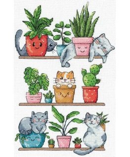 Beldizart Cross stitch kit "Cats and flowers" 15x23 cm SANK-68