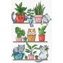 Beldizart Cross stitch kit "Cats and flowers" 15x23 cm SANK-68 Beldizart Cross stitch kit "Cats and flowers" 15x23 cm SANK-68