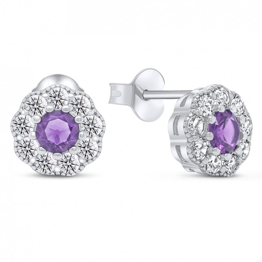 Brilio Silver Brilio Silver Impressive silver earrings with zircons Flowers EA331WAM