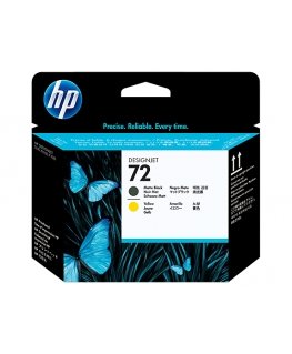 HP 72 skrivehode, matt svart og gul tindikassett 1 tk Matt must, Kollane