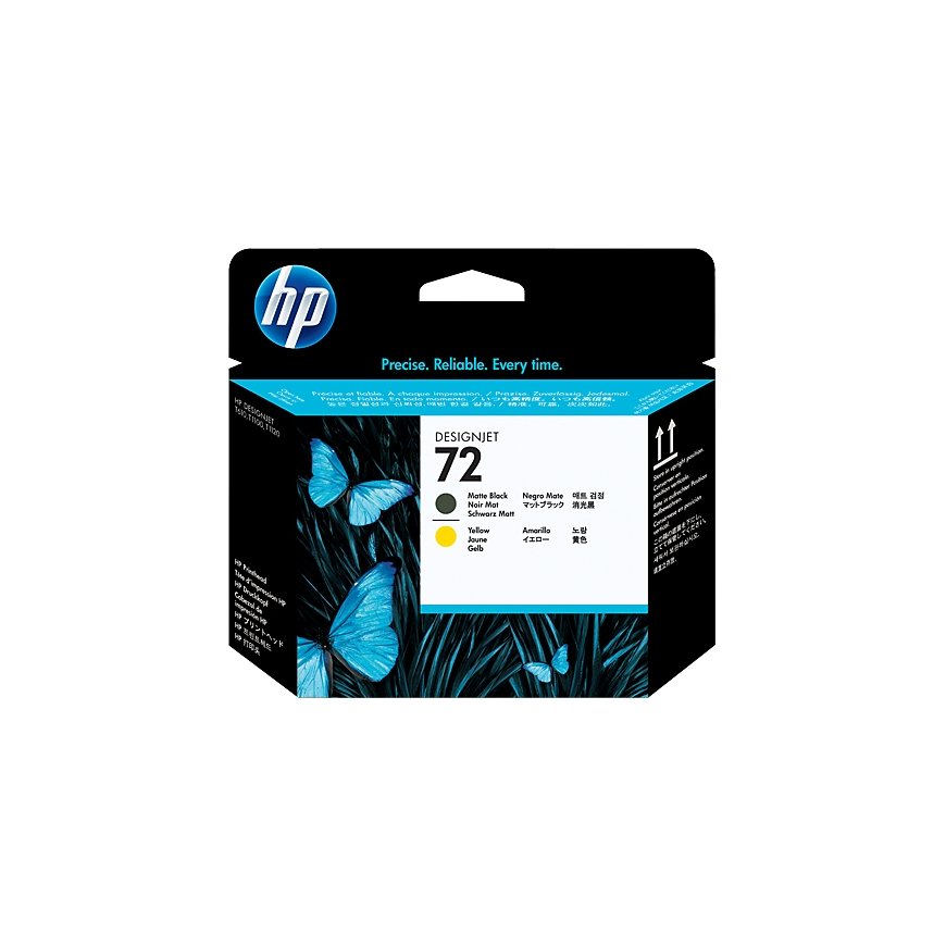 HP 72 skrivehode, matt svart og gul струйный картридж 1 шт Матовый черный, Желтый