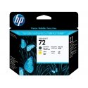 HP 72 skrivehode, matt svart og gul tindikassett 1 tk Matt must, Kollane