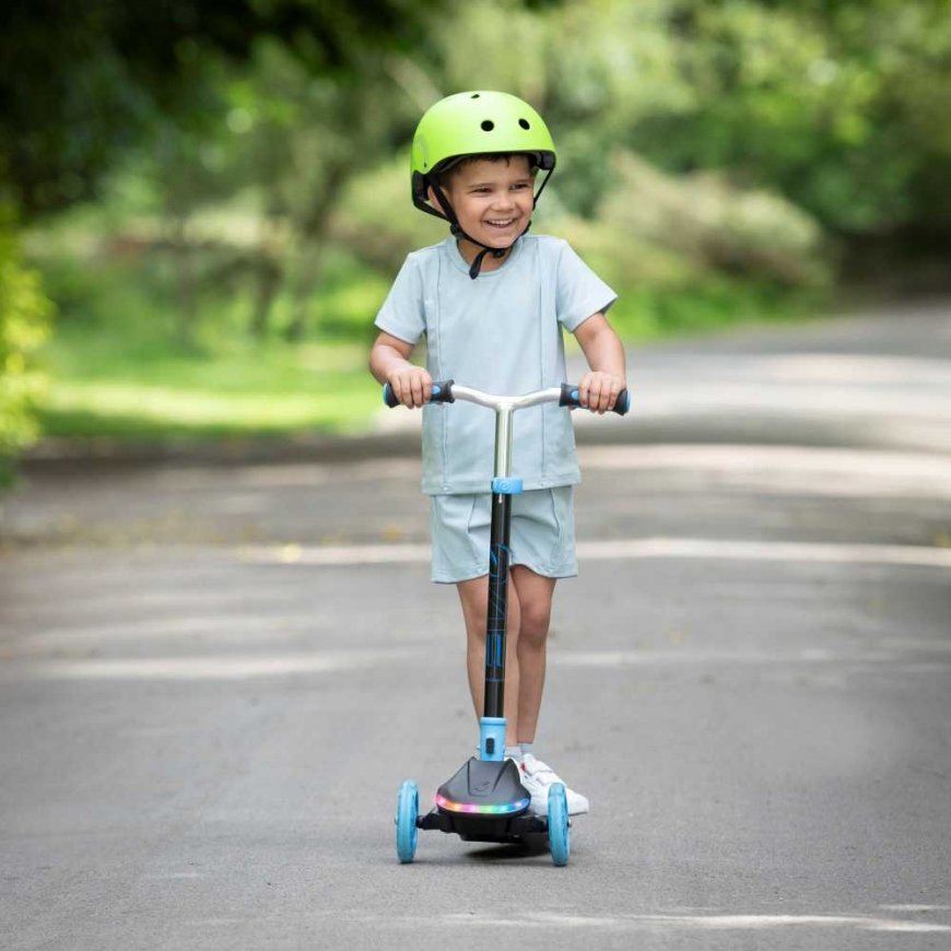 EVO foldable adjustable 3-wheel children's scooter Rainbow Blast mini Cruiser blue glowing deck – 3