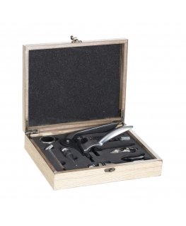 Secret De Gourmet Sommelier set in wooden box, 9 pieces