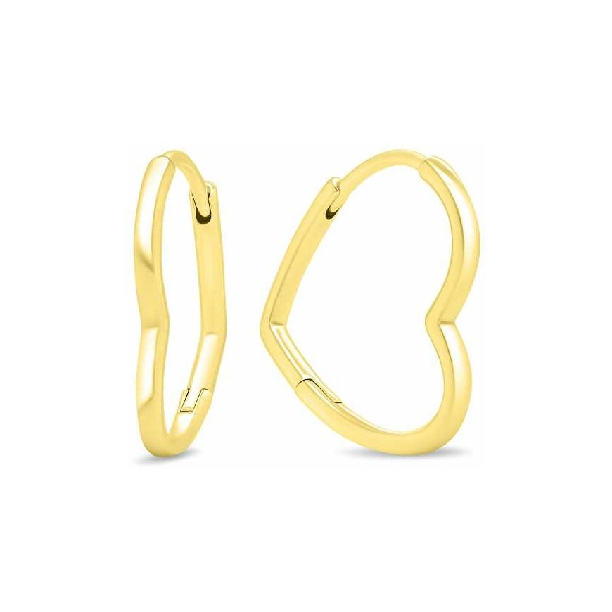 Brilio Silver Romantic gold-plated heart-shaped earrings EA391Y