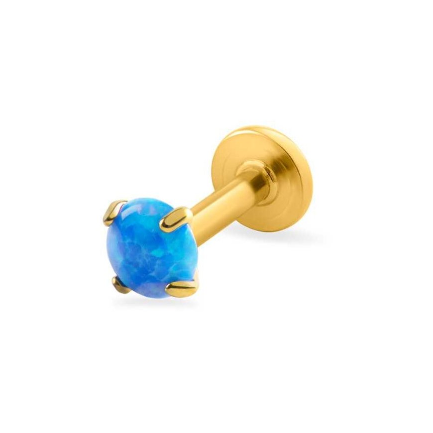 Troli Gold-plated labret with blue synthetic