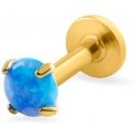 Troli Gold-plated labret with blue synthetic opal Troli Gold-plated labret with blue synthetic opal