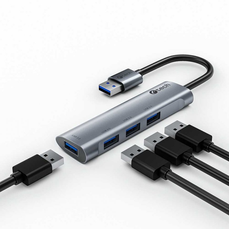 C-Tech USB HUB C-TECH UHB-U3-AL, USB-keskitin, 4x USB 3.2 Gen 1, alumiinikotelo – 2
