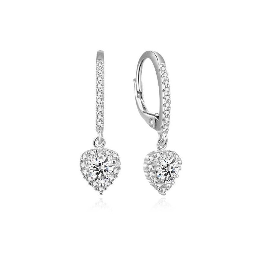 Beneto Romantic heart silver earrings AGUC2584L