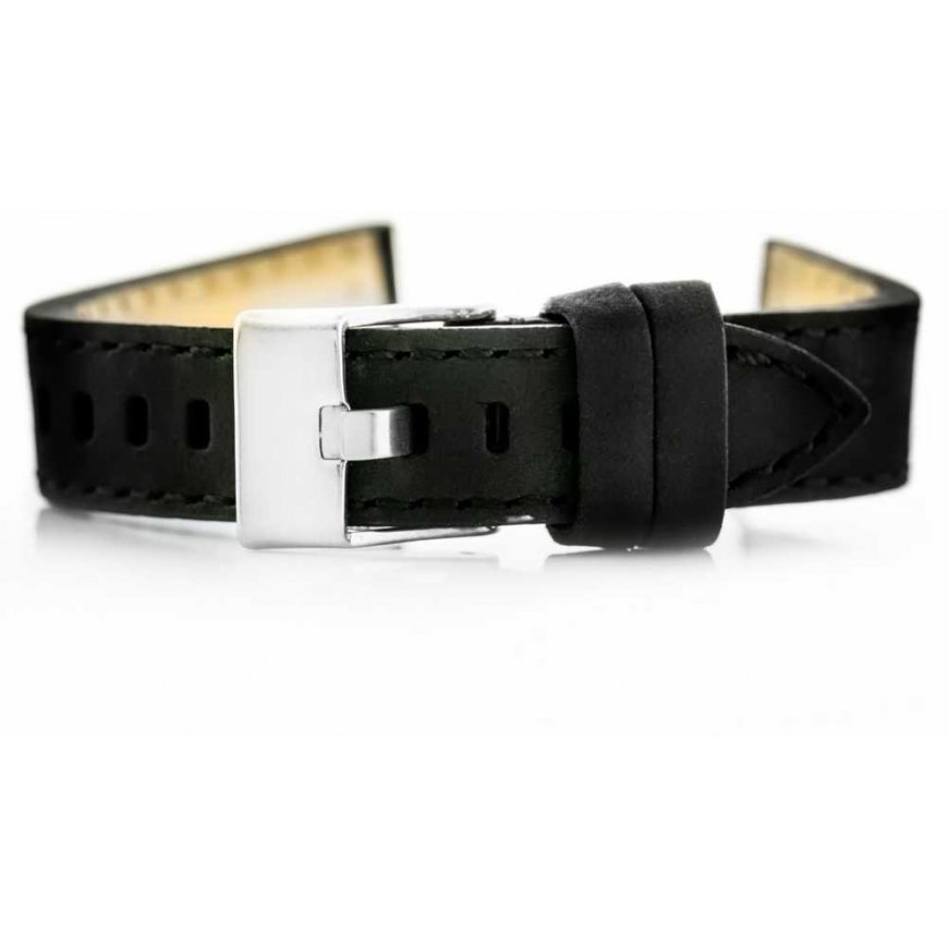 Pacific Leather watch strap - black - 22 mm – 3