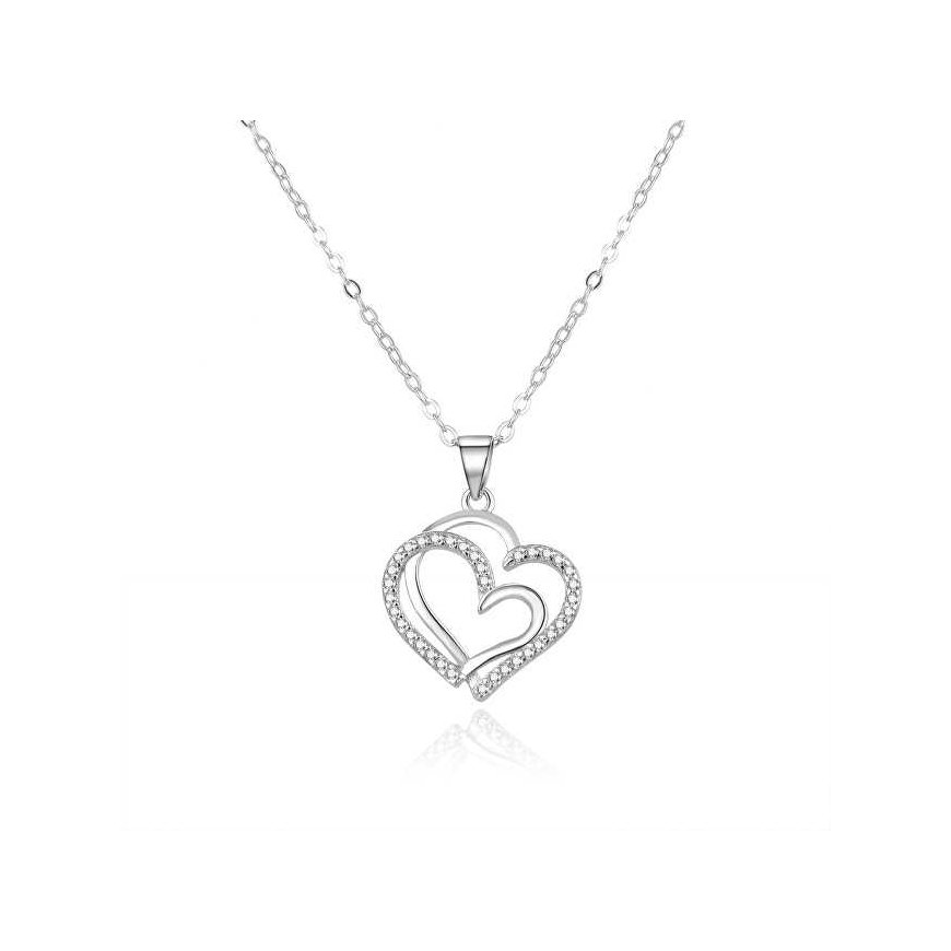 Beneto Gentle silver pendant with zircons AGS1244 / 47