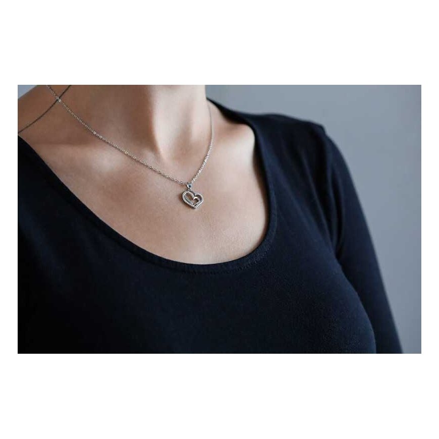 Beneto Gentle silver pendant with zircons AGS1244 / 47 – 2