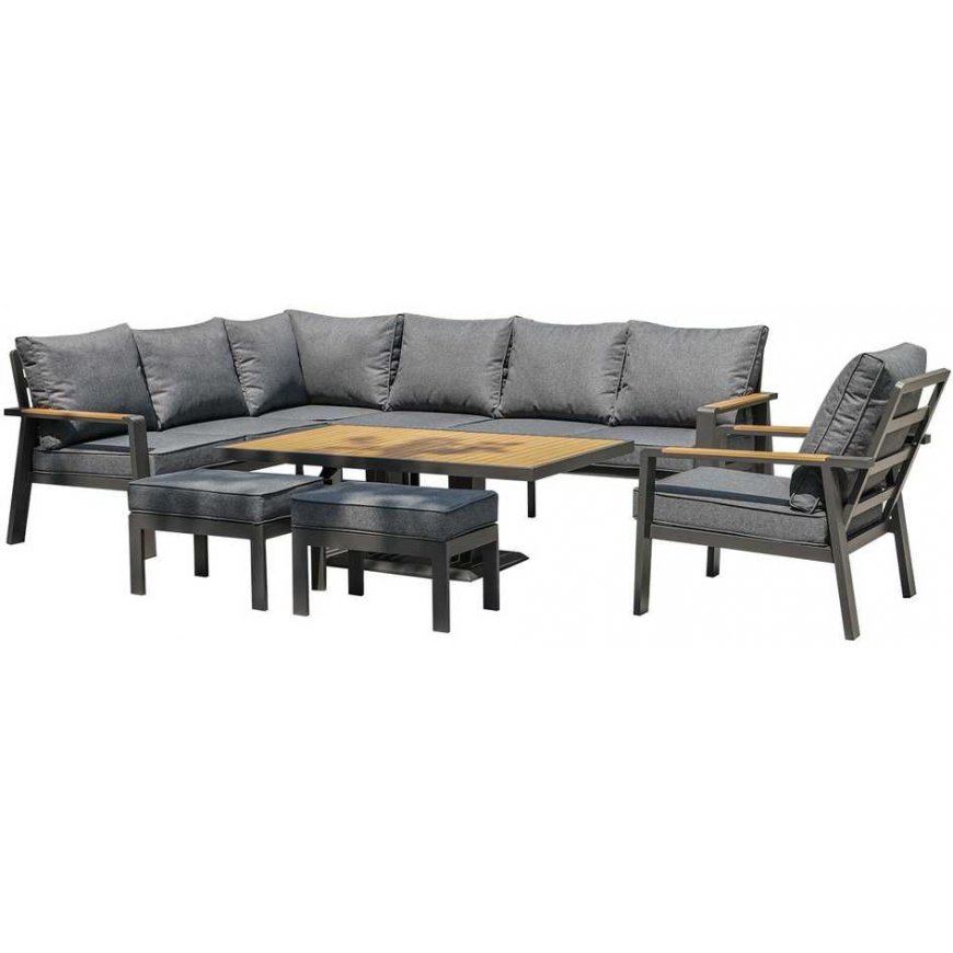 Outdoor furniture set Garden furniture set PARKER 5-parts, gray