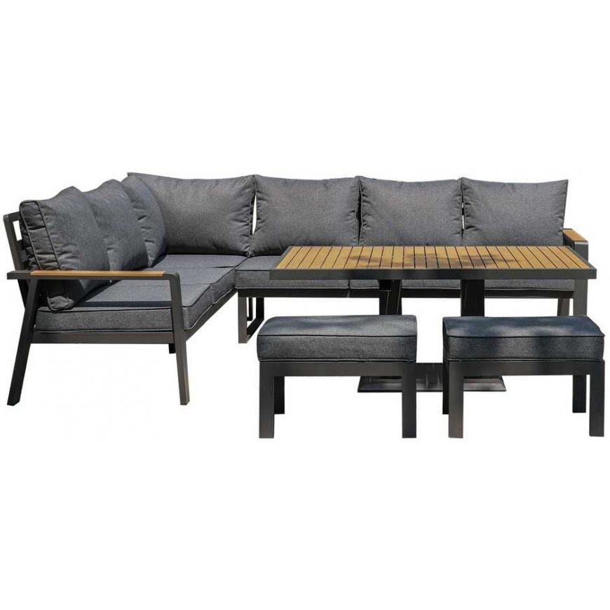 Outdoor furniture set Garden furniture set PARKER 5-parts, gray – 2