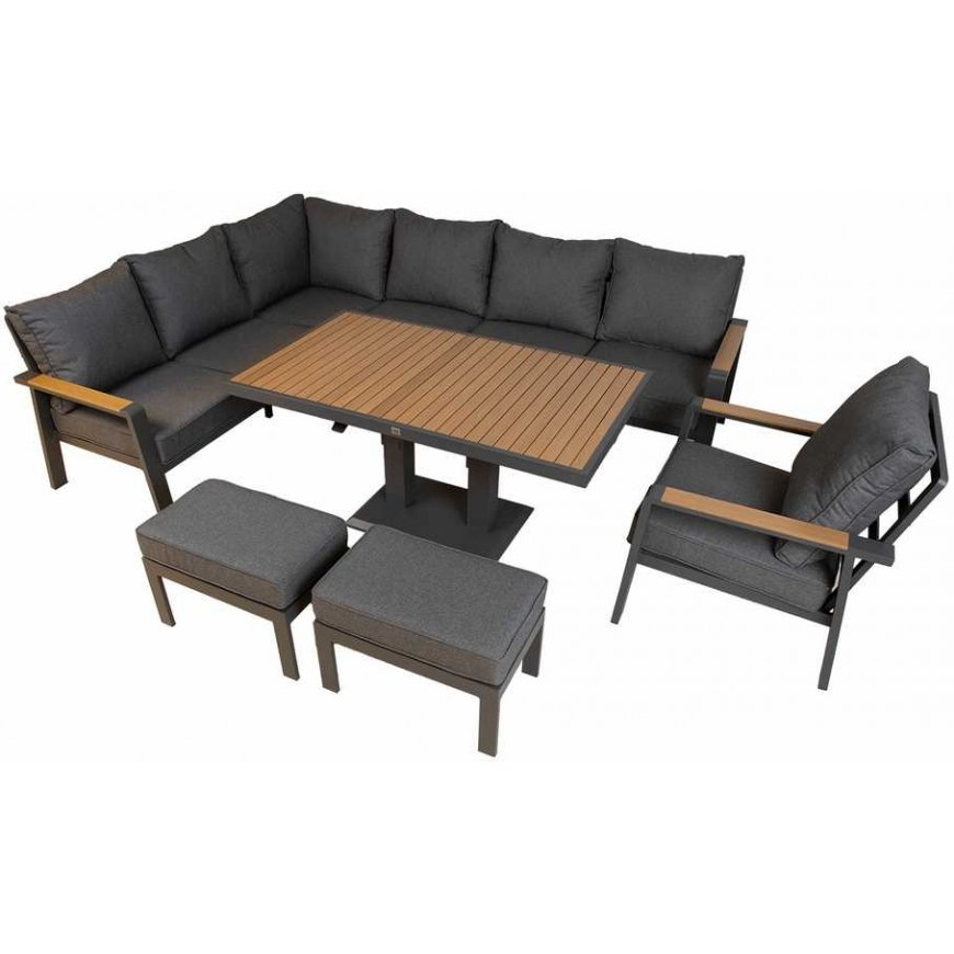 Outdoor furniture set Garden furniture set PARKER 5-parts, gray – 5