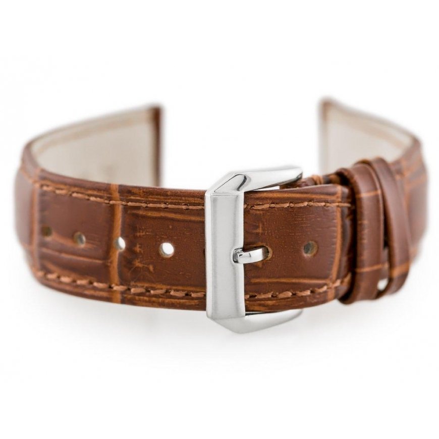Pacific Leather watch strap - brown - 20 mm