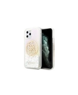 Guess PC|TPU Peony Glitter Script Logo Case for iPhone 14 Pro Go