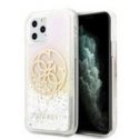 Guess PC|TPU Peony Glitter Script Logo Case for iPhone 14 Pro Go Guess PC|TPU Peony Glitter Script Logo Case for iPhone 14 Pro Go