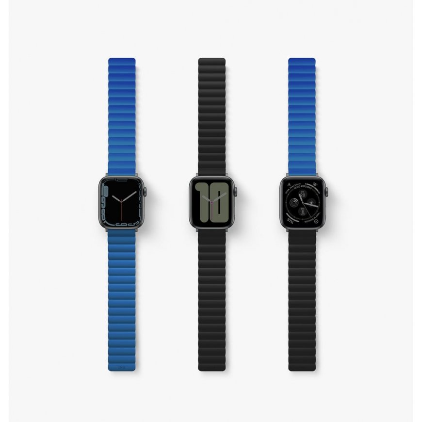 Uniq Revix Strap Black, Blue Silicone, Stainless steel – 2