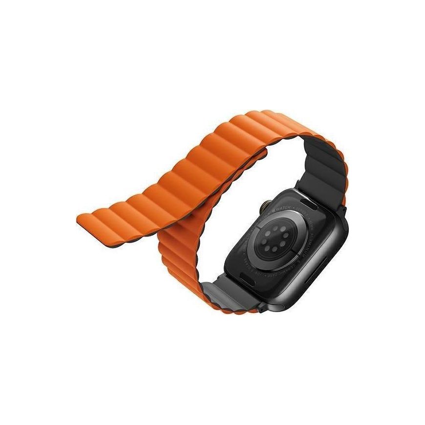 Uniq UNIQ dirželis Revix Apple Watch Series 4/5/6/7 / SE 44 / 45mm. Apverčiamas Magnetinis pilkai oranžinis / pilkai oranžinis