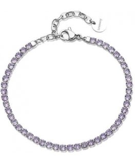Brosway Steel tennisranneke purppuraisilla zirkoneilla Desideri BEI103