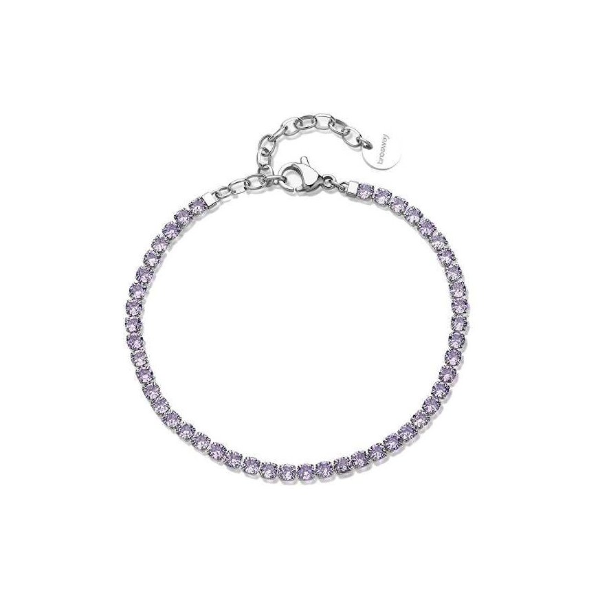 Brosway Steel tennis bracelet with purple zircons Desideri BEI103