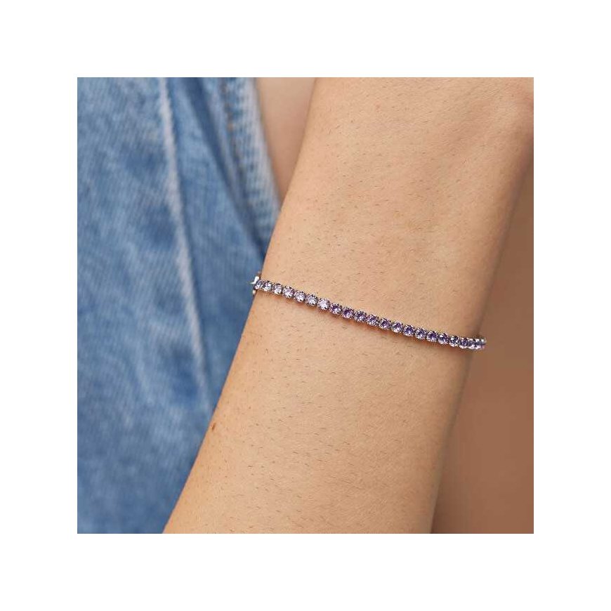 Brosway Steel tennis bracelet with purple zircons Desideri BEI103 – 4