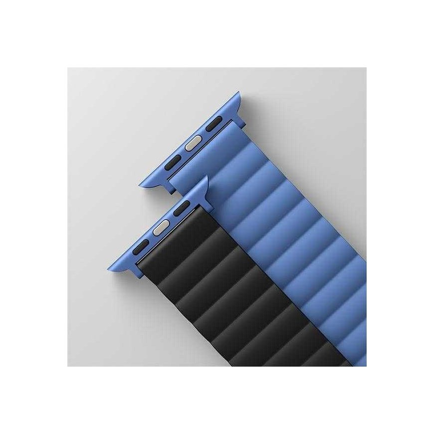 UNIQ Revix Strap Apple Watch Series 1-8/SE/SE2/Ultra 42/44/45/49mm Reversible Magnetic juodas-mėlynas – 2