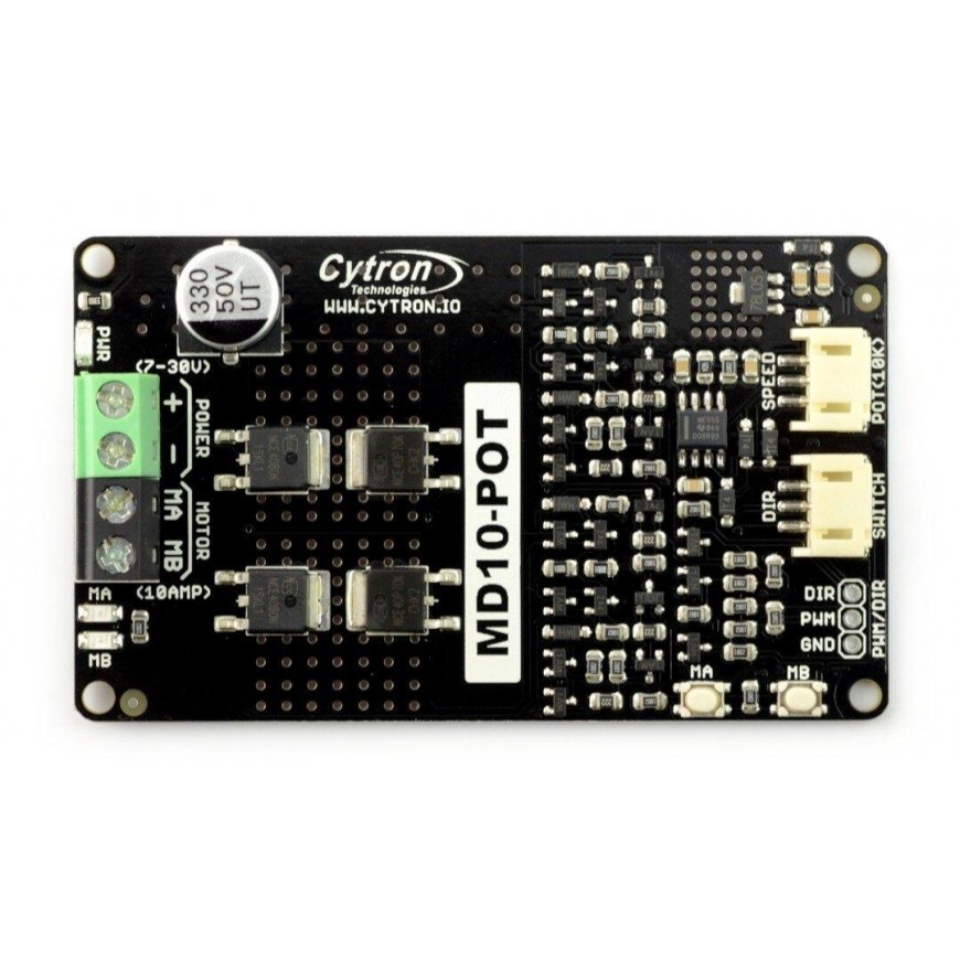 Cytron MD10-POT - DC motor controller 30V/10A + switch + potentiometer – 2