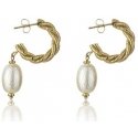 Marc Malone Gold-plated earrings with artificial pearl Grace White Earrings MCE23005G