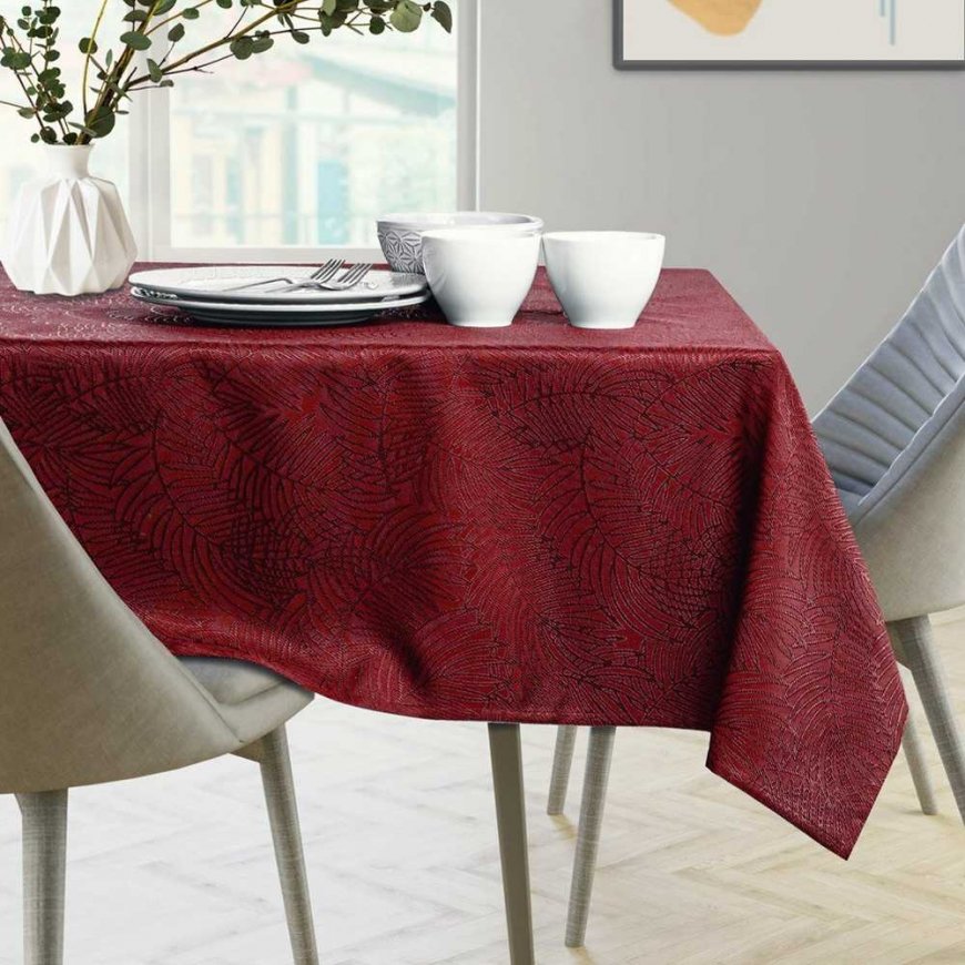 AmeliaHome Tablecloth AH GAIA HMD CLARET 80X80 – 3
