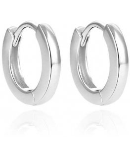 Agate Minimalist Silver Hoop Earrings AGUC3468