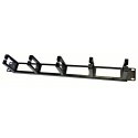 Oem 19" binding panel LEXI-Net 1U, 5x plastic handle 40x60mm, pass-through, black