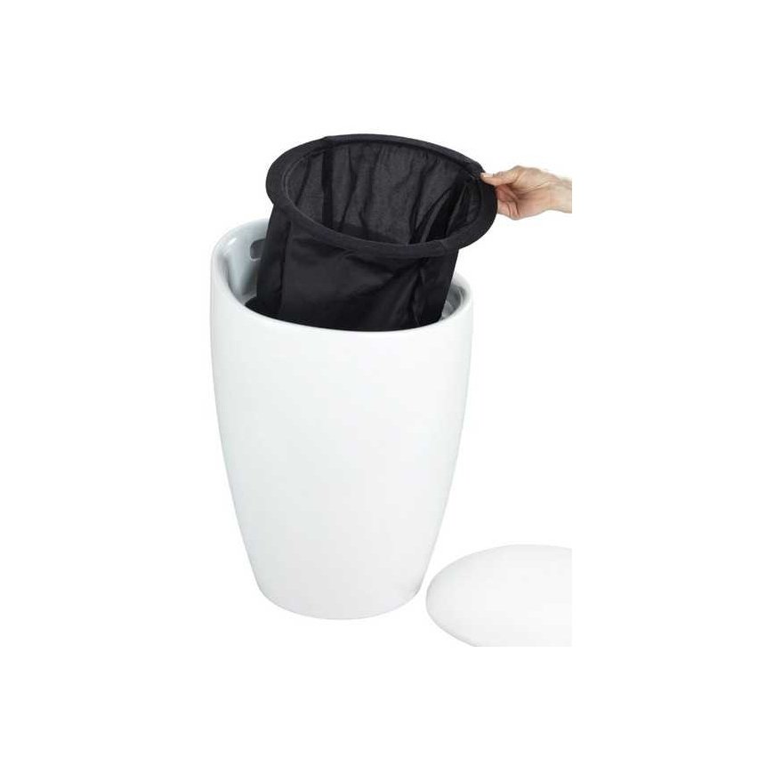 Pyykkilaatikko - pouf Weko, valkoinen – 5