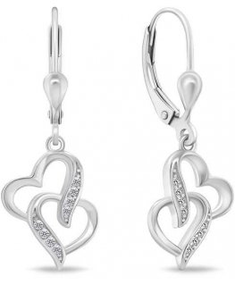 Brilio Silver Brilio Silver Romantic silver earrings Hearts EA467W