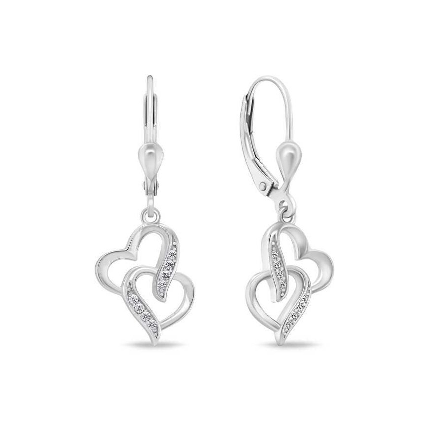 Brilio Silver Brilio Silver Romantic silver earrings Hearts EA467W